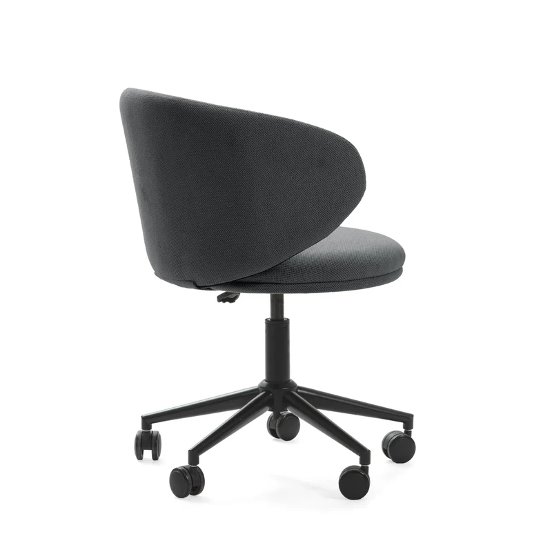 Sedia con base girevole e gambe in metallo rivestite nere Sofia 60x60 h73/83 cm