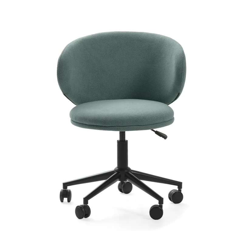 Sedia con base girevole e gambe in metallo rivestite nere Sofia 60x60 h73/83 cm