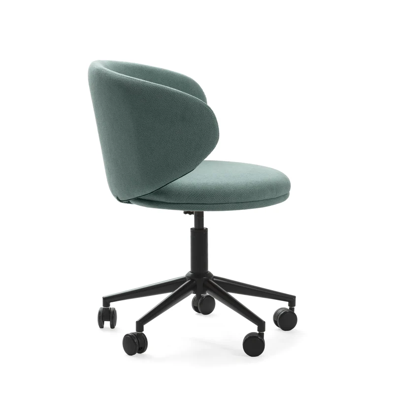 Sedia con base girevole e gambe in metallo rivestite nere Sofia 60x60 h73/83 cm
