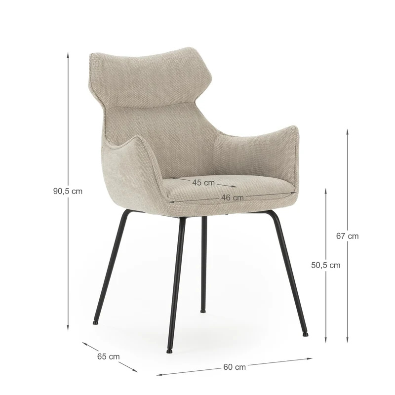 Set di 2 poltrone in velluto a coste con gambe in metallo Diana 60x65 h90 cm