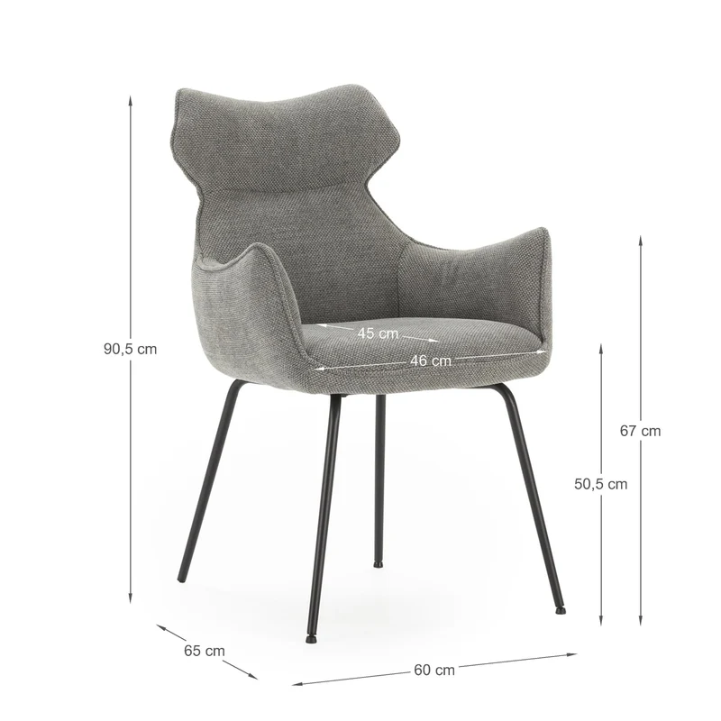Set di 2 poltrone in velluto a coste con gambe in metallo Diana 60x65 h90 cm