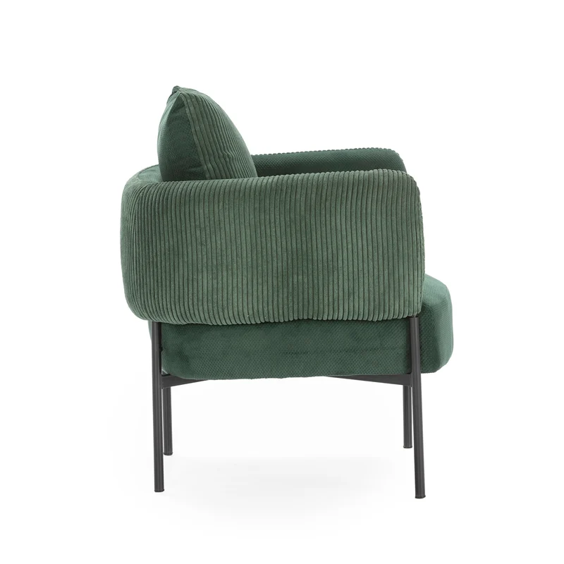 Poltrona in velluto a coste con gambe in metallo Arno 70x61 h72 cm