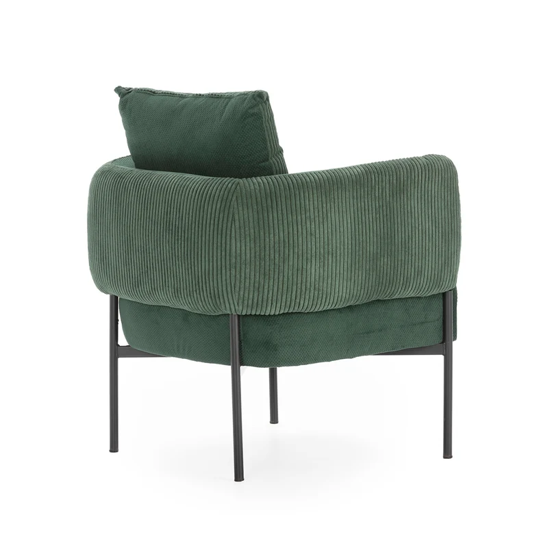 Poltrona in velluto a coste con gambe in metallo Arno 70x61 h72 cm