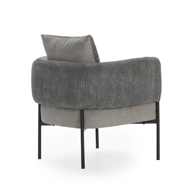 Poltrona in velluto a coste con gambe in metallo Arno 70x61 h72 cm