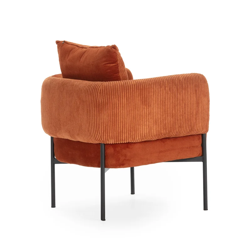 Poltrona in velluto a coste con gambe in metallo Arno 70x61 h72 cm