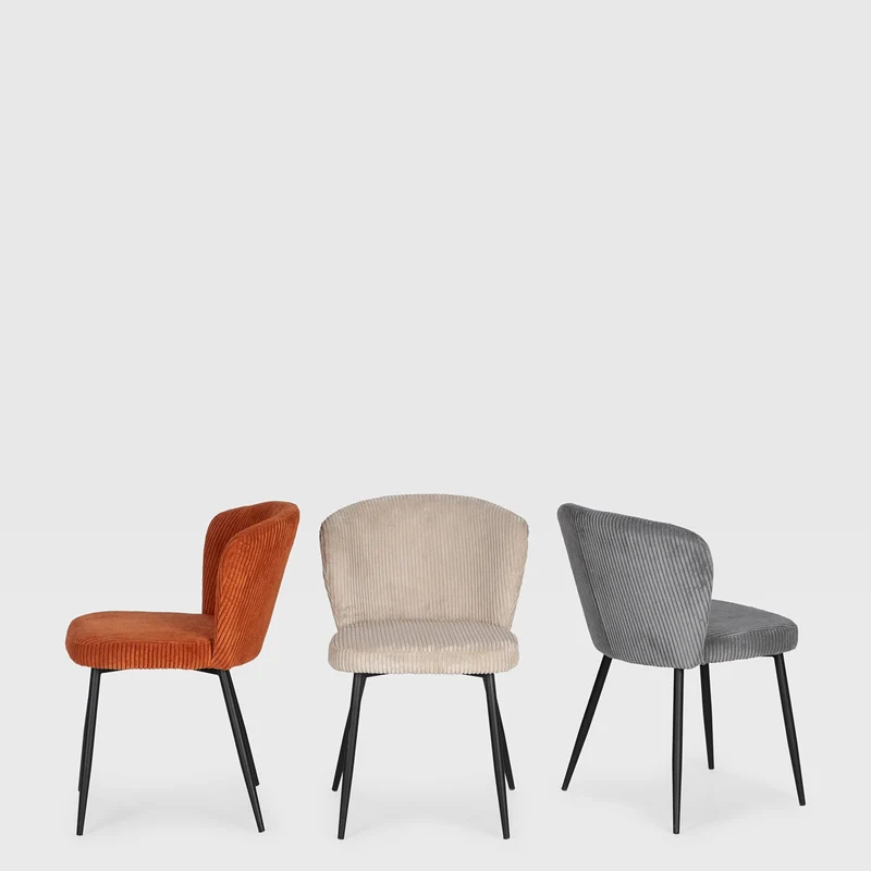 Set di 4 sedie in velluto e gambe in metallo Megan 47x58 cm h78 cm