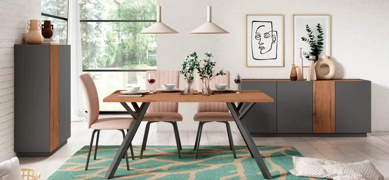 Tavolo rettangolare in legno per 6/8 persone Paola 160x90 cm