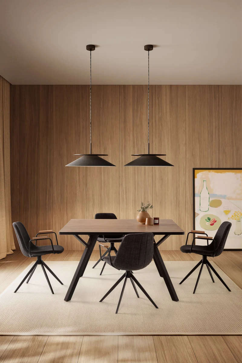 Tavolo quadrato per 4/8 persone in legno rovere Bob 136x136 cm