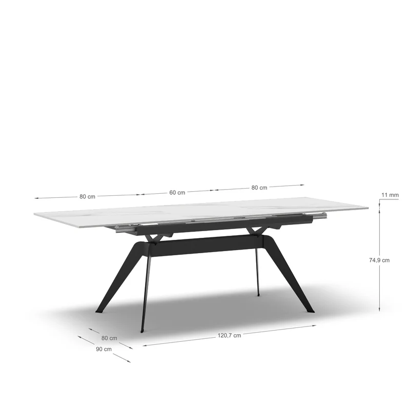 Tavolo estensibile da 6/8 persone in ceramica Lula 160/220x76 cm
