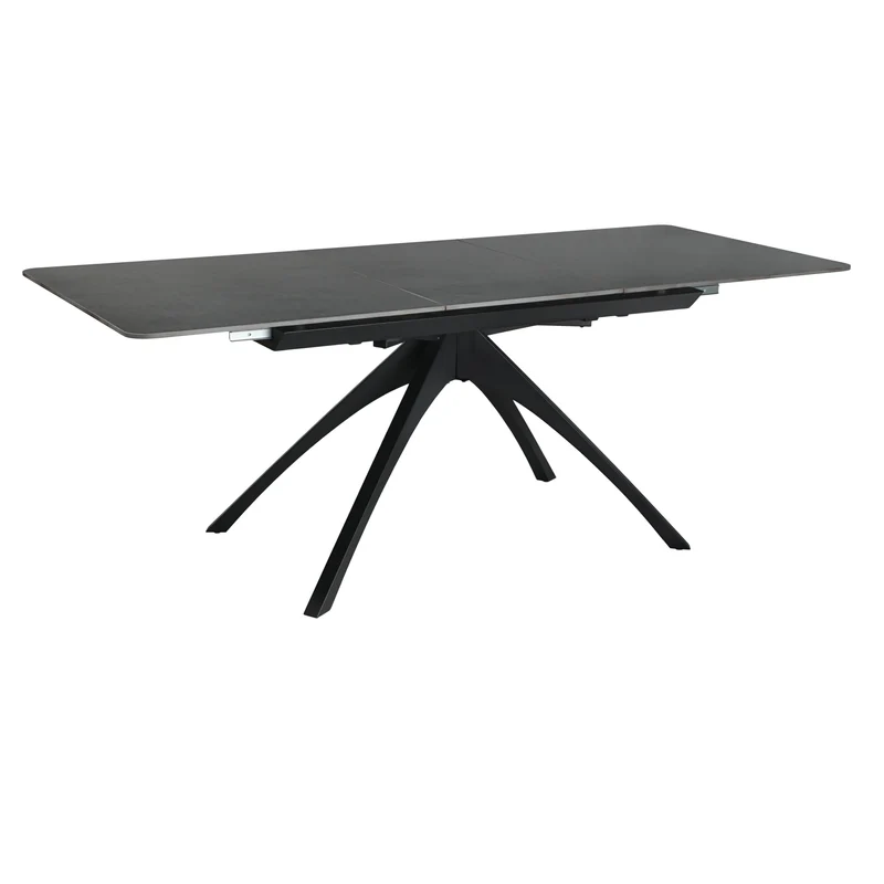 Tavolo allungabile da 4/8 persone in pietra nero Becca 150/200x76 cm