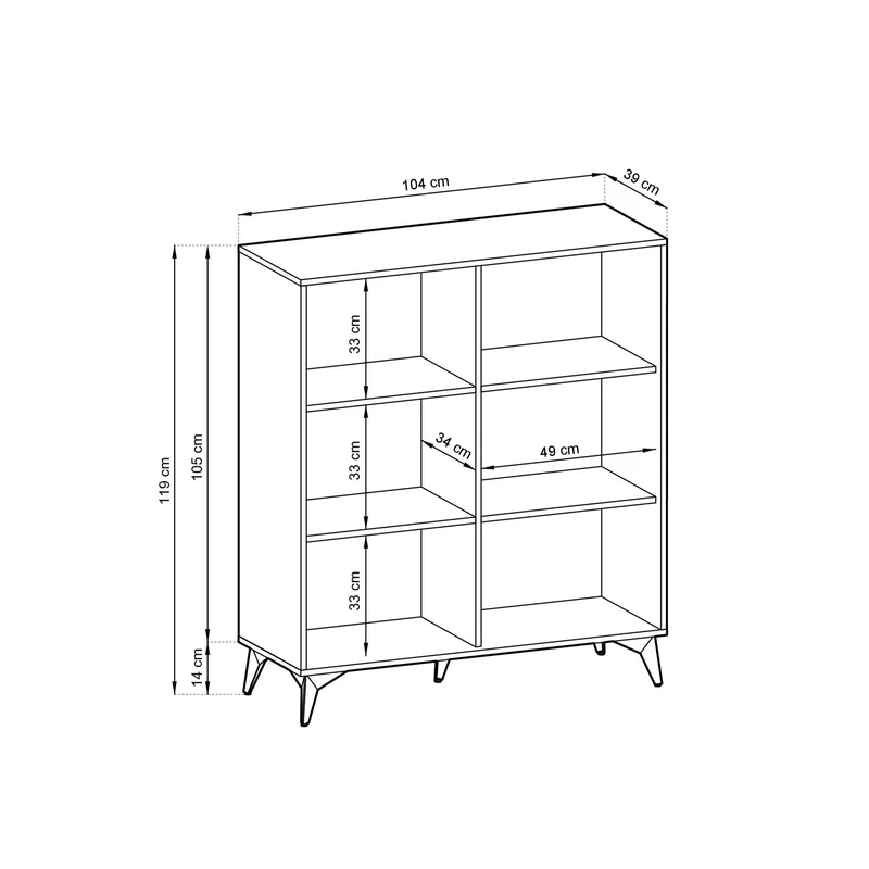 Credenza 2 ante in legno laminato con piedi in metallo Evoke 104x119 cm