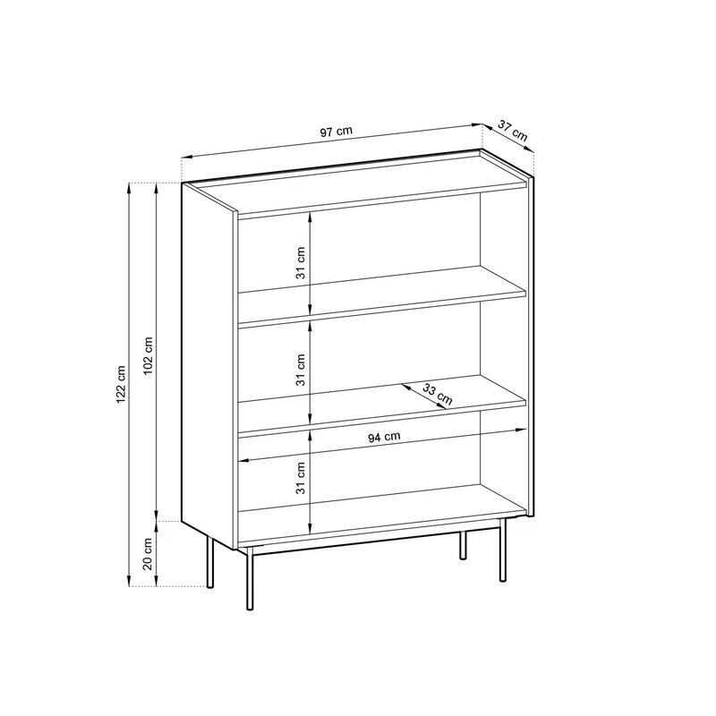 Credenza alta 2 ante in legno laminato Lago 97x122 cm