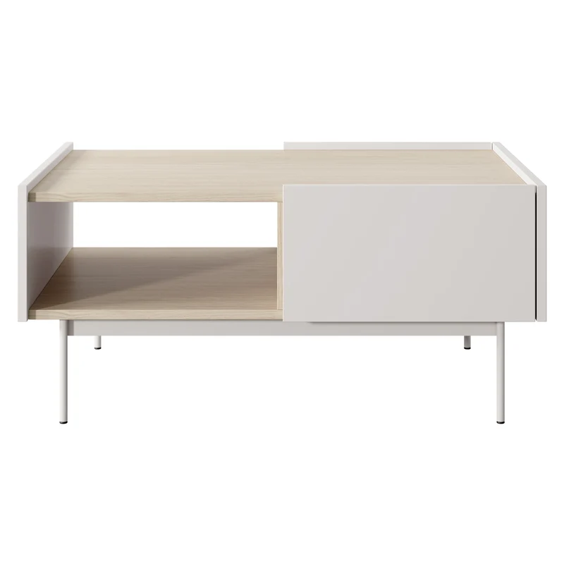 Tavolino basso 2 cassetti in legno laminato Lago 97x45 cm
