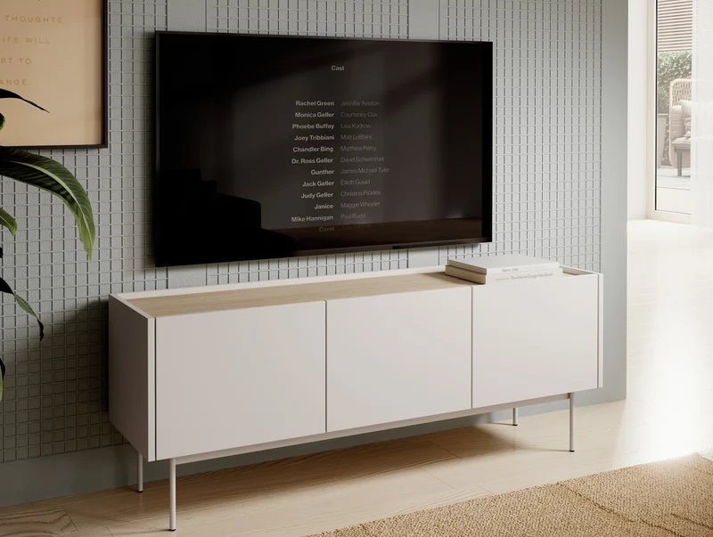 Mobile porta TV 3 ante in legno laminato Lago 144x55 cm