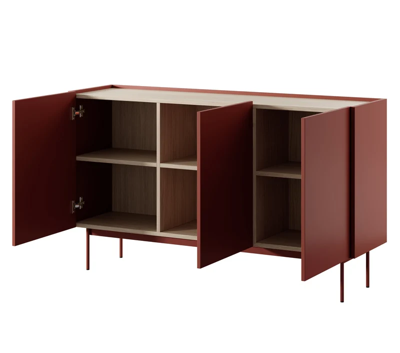 Madia 3 ante in legno laminato Lago 144x83 cm