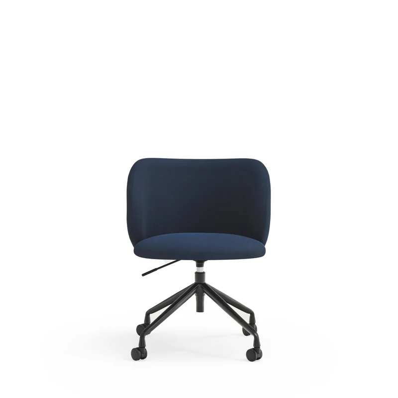 Sedia imbottita girevole con struttura in metallo su ruote Mogi di Teulat 59x53 h47 cm
