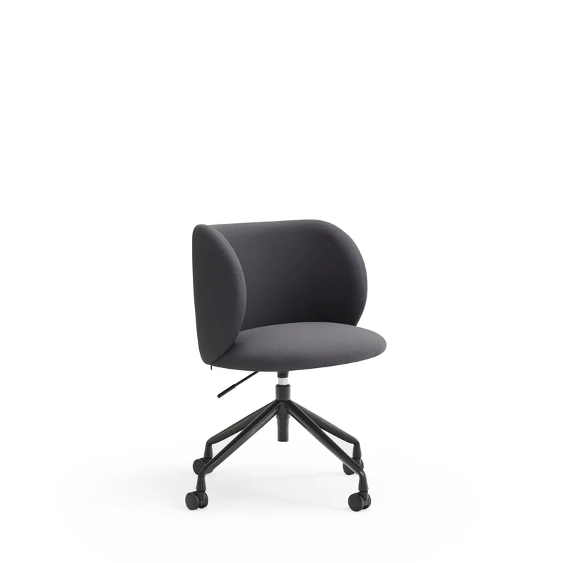 Sedia imbottita girevole con struttura in metallo su ruote Mogi di Teulat 59x53 h47 cm