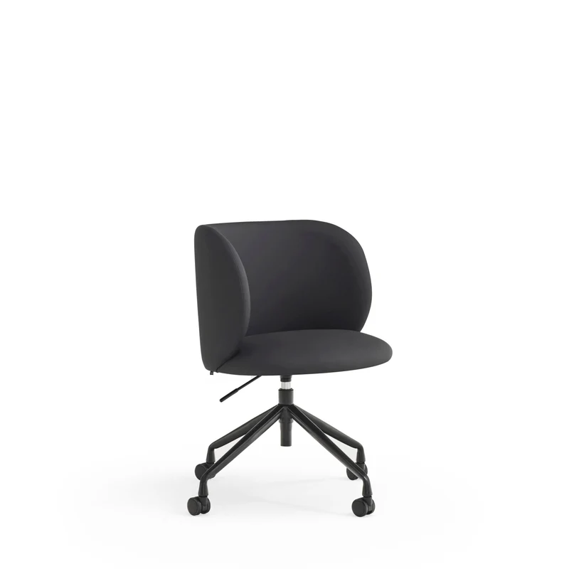 Sedia imbottita girevole con struttura in metallo su ruote Mogi di Teulat 59x53 h47 cm