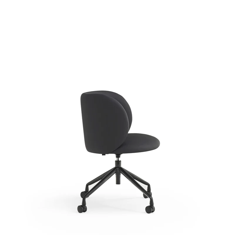Sedia imbottita girevole con struttura in metallo su ruote Mogi di Teulat 59x53 h47 cm