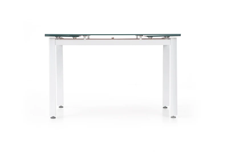 Tavolo allungabile in vetro beige con gambe in acciaio bianco Alston 120x80 cm - allungabile fino a 180 cm