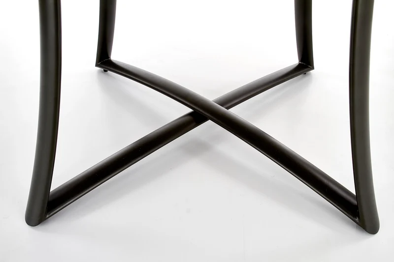 Tavolo tondo allungabile in essenza rovere con gambe in acciaio nero Moretti Ø 118 cm - allungabile a 148 cm
