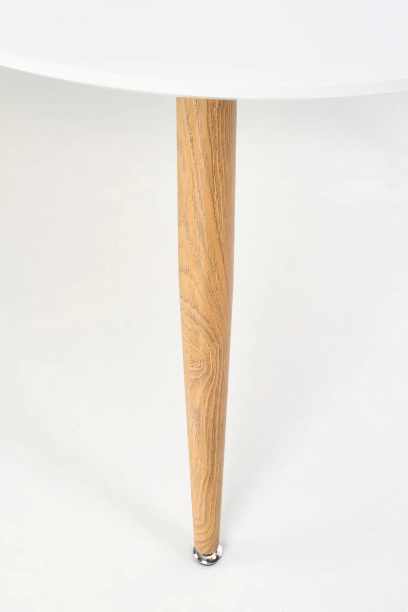 Tavolo allungabile in legno MDF laccato bianco con allunga e gambe legno naturale Caliber 160x90 cm - allungabile fino a 200 cm