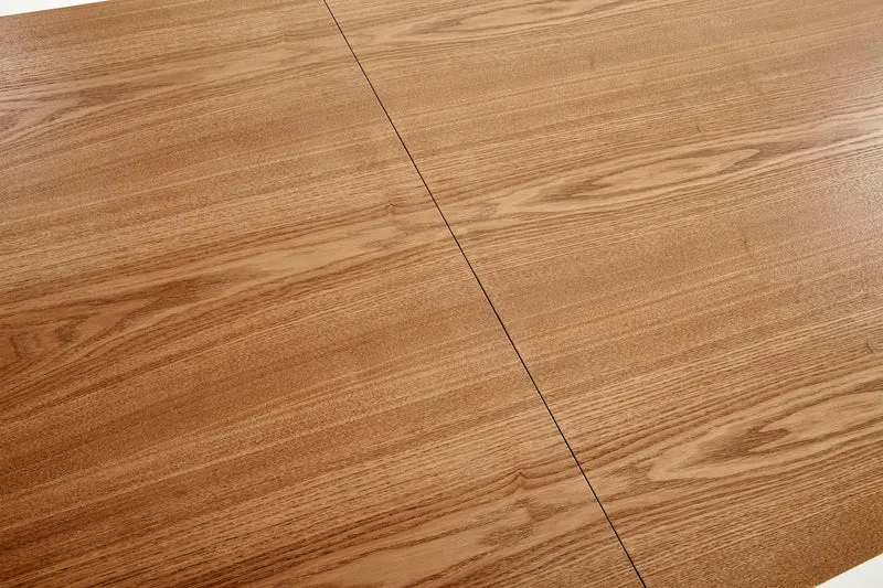 Tavolo allungabile in legno impiallacciato rovere con gambe in acciaio nero Capital 160x90 cm - allungabile fino a 200 cm