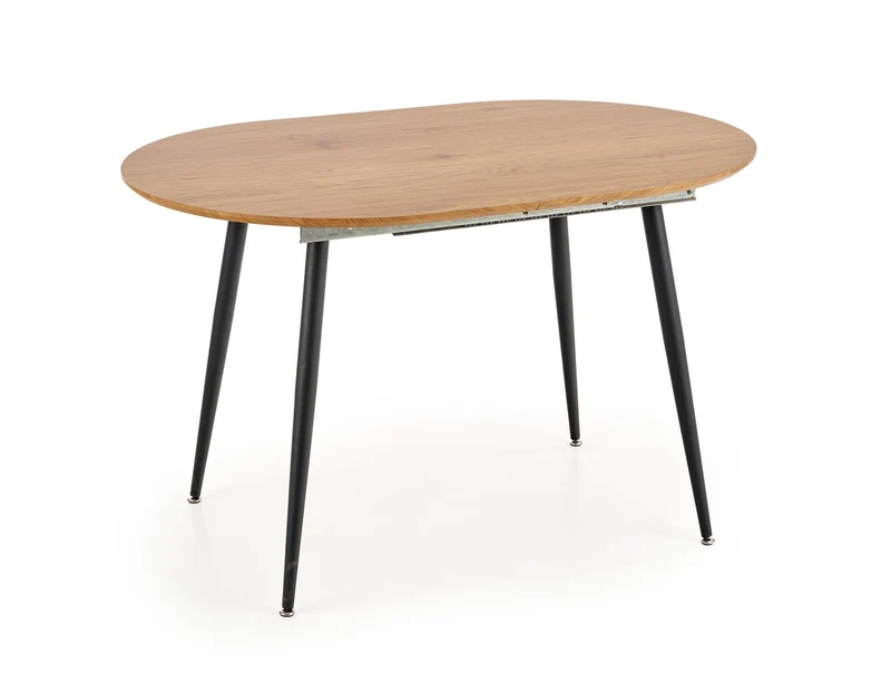 Tavolo allungabile in legno MDF laminato rovere e gambe in acciaio nero Colorado 120x80 cm - allungabile fino a 160 cm
