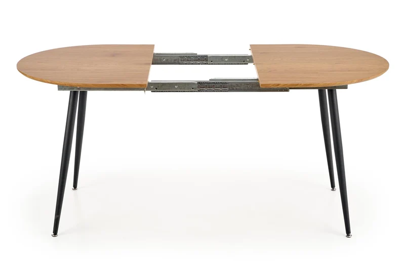 Tavolo allungabile in legno MDF laminato rovere e gambe in acciaio nero Colorado 120x80 cm - allungabile fino a 160 cm