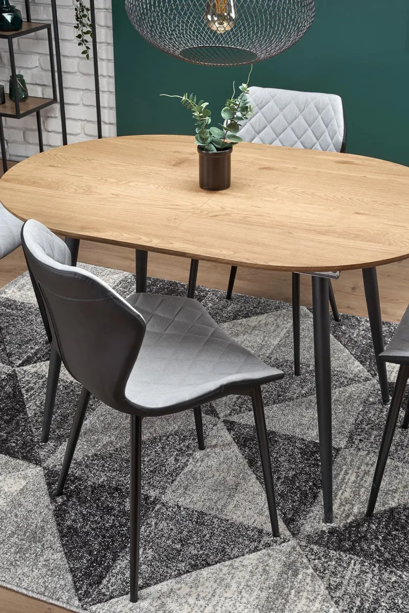 Tavolo allungabile in legno MDF laminato rovere e gambe in acciaio nero Colorado 120x80 cm - allungabile fino a 160 cm