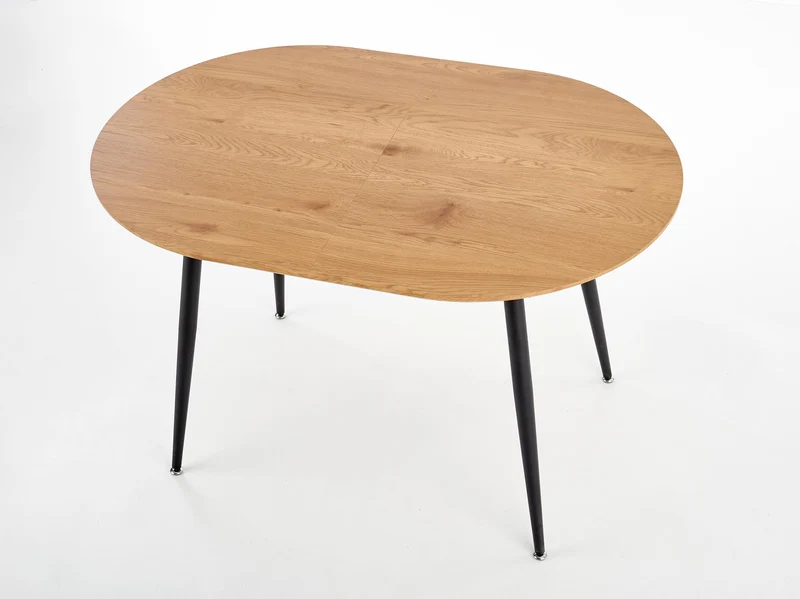 Tavolo allungabile in legno MDF laminato rovere e gambe in acciaio nero Colorado 120x80 cm - allungabile fino a 160 cm