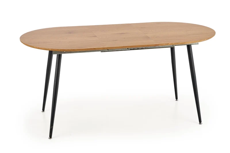 Tavolo allungabile in legno MDF laminato rovere e gambe in acciaio nero Colorado 120x80 cm - allungabile fino a 160 cm