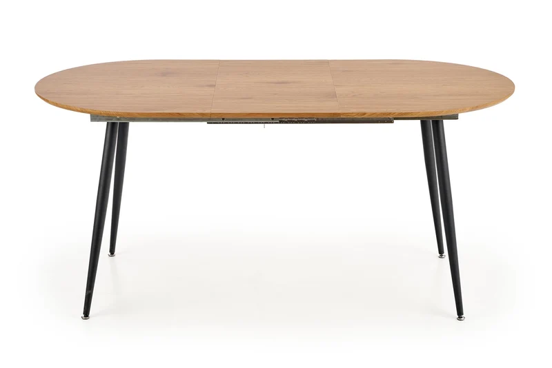 Tavolo allungabile in legno MDF laminato rovere e gambe in acciaio nero Colorado 120x80 cm - allungabile fino a 160 cm