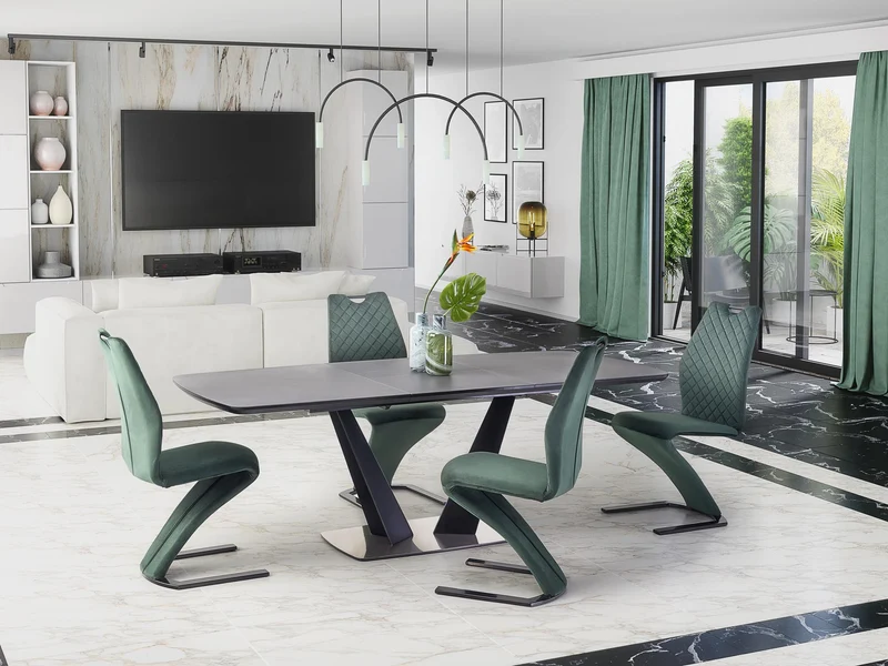 Tavolo allungabile per 6/8 persone grigio Fanny 160/220x90 cm