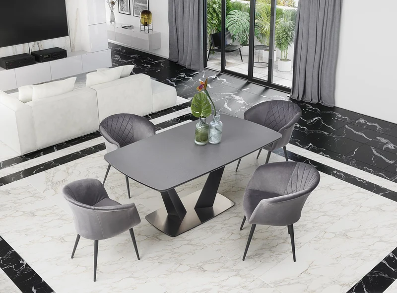 Tavolo allungabile per 6/8 persone grigio Fanny 160/220x90 cm