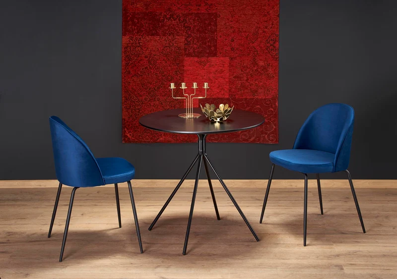 Tavolo tondo in MDF laccato e piede in metallo Fondi Ø 80 cm