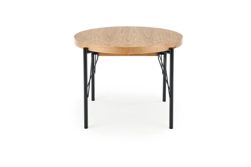 Tavolo tondo allungabile in MDF impiallacciato rovere con gambe in acciaio nero Inferno Ø 100 cm - allungabile a 300cm