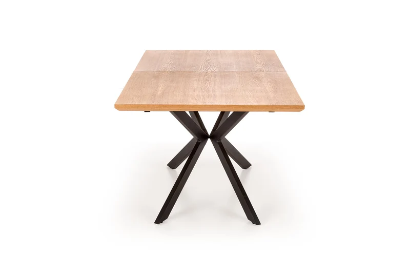 Tavolo allungabile in legno impiallacciato rovere con gambe in acciaio nero Legarto 160x90 cm - allungabile fino a 200 cm