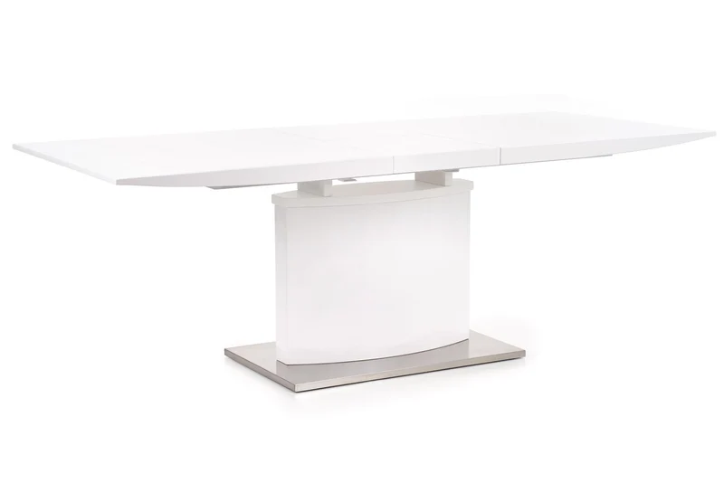 Tavolo allungabile in legno MDF laccato bianco con base in acciaio Marcello 180x90 cm - allungabile fino a 220 cm