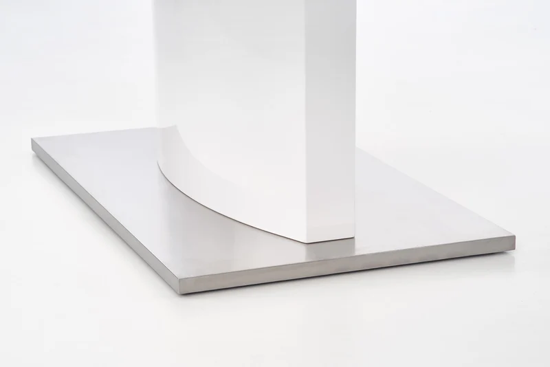 Tavolo allungabile in legno MDF laccato bianco con base in acciaio Marcello 180x90 cm - allungabile fino a 220 cm
