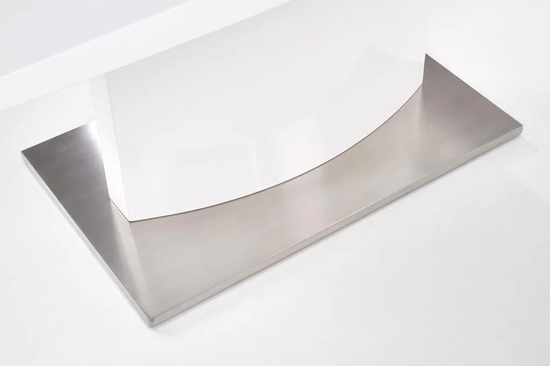 Tavolo allungabile in legno MDF laccato bianco con base in acciaio Marcello 180x90 cm - allungabile fino a 220 cm