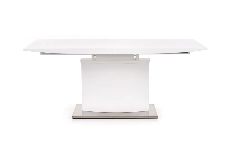 Tavolo allungabile in legno MDF laccato bianco con base in acciaio Marcello 180x90 cm - allungabile fino a 220 cm