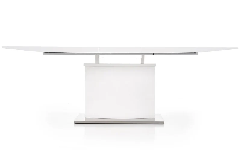 Tavolo allungabile in legno MDF laccato bianco con base in acciaio Marcello 180x90 cm - allungabile fino a 220 cm