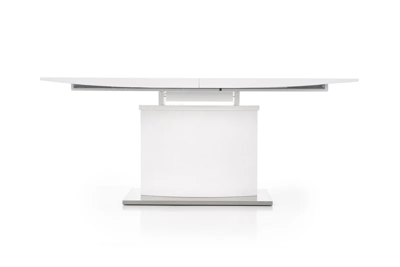 Tavolo allungabile in legno MDF laccato bianco con base in acciaio Marcello 180x90 cm - allungabile fino a 220 cm