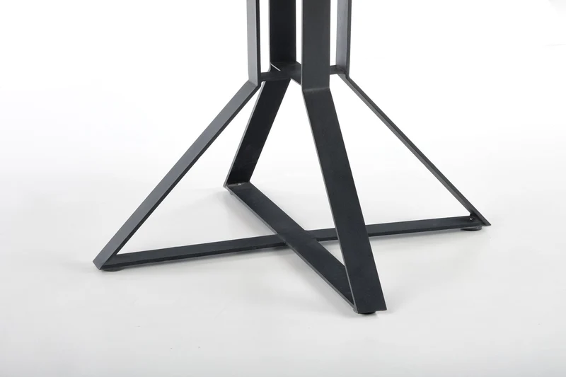 Tavolo tondo allungabile in MDF laminato rovere con gambe in acciaio nero Mercy Ø 120 cm - allungabile a 160cm