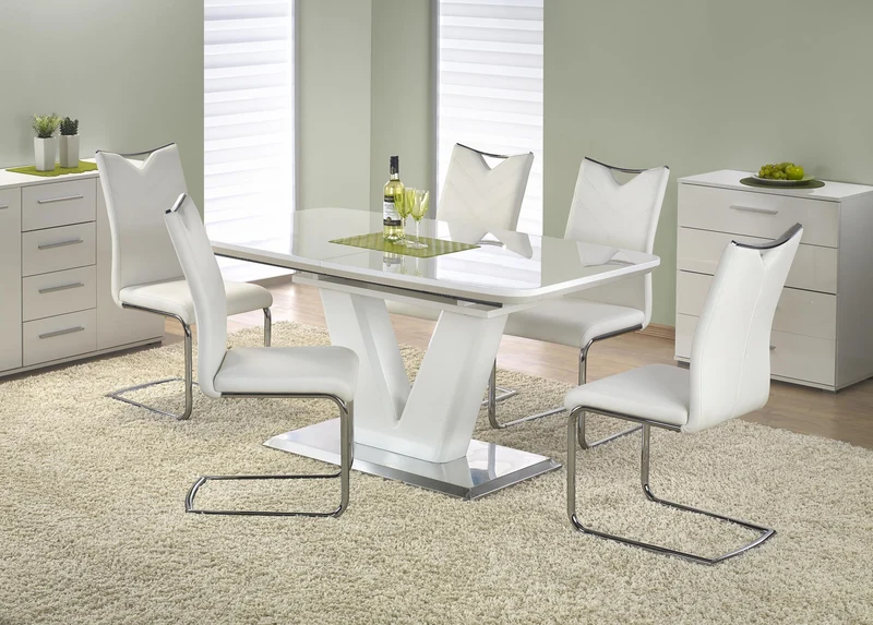 Tavolo allungabile in legno MDF laccato bianco Mistral 160x90 cm - allungabile fino a 220 cm