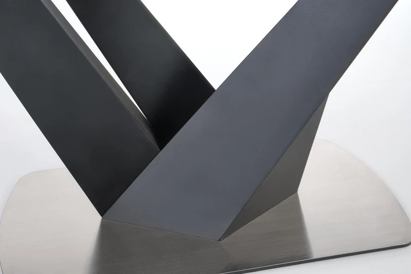 Tavolo allungabile in vetro grigio scuro con gambe in acciaio nero Patrizio 160x90 cm - allungabile fino a 200 cm