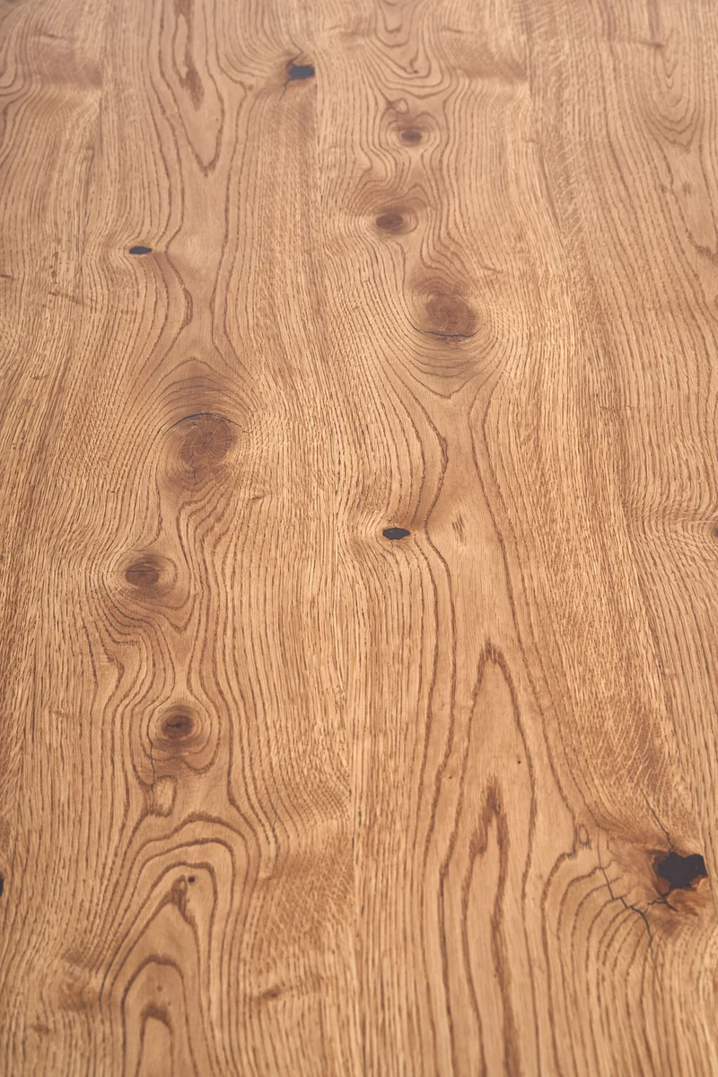 Tavolo allungabile in legno impiallacciato rovere con gambe in acciaio nero Perez 160x90 cm - allungabile a 250 cm