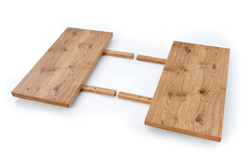 Tavolo allungabile in legno impiallacciato rovere con gambe in acciaio nero Perez 160x90 cm - allungabile a 250 cm