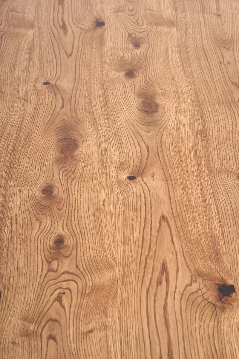 Tavolo allungabile in legno impiallacciato rovere con gambe in acciaio nero Perez 160x90 cm - allungabile a 250 cm